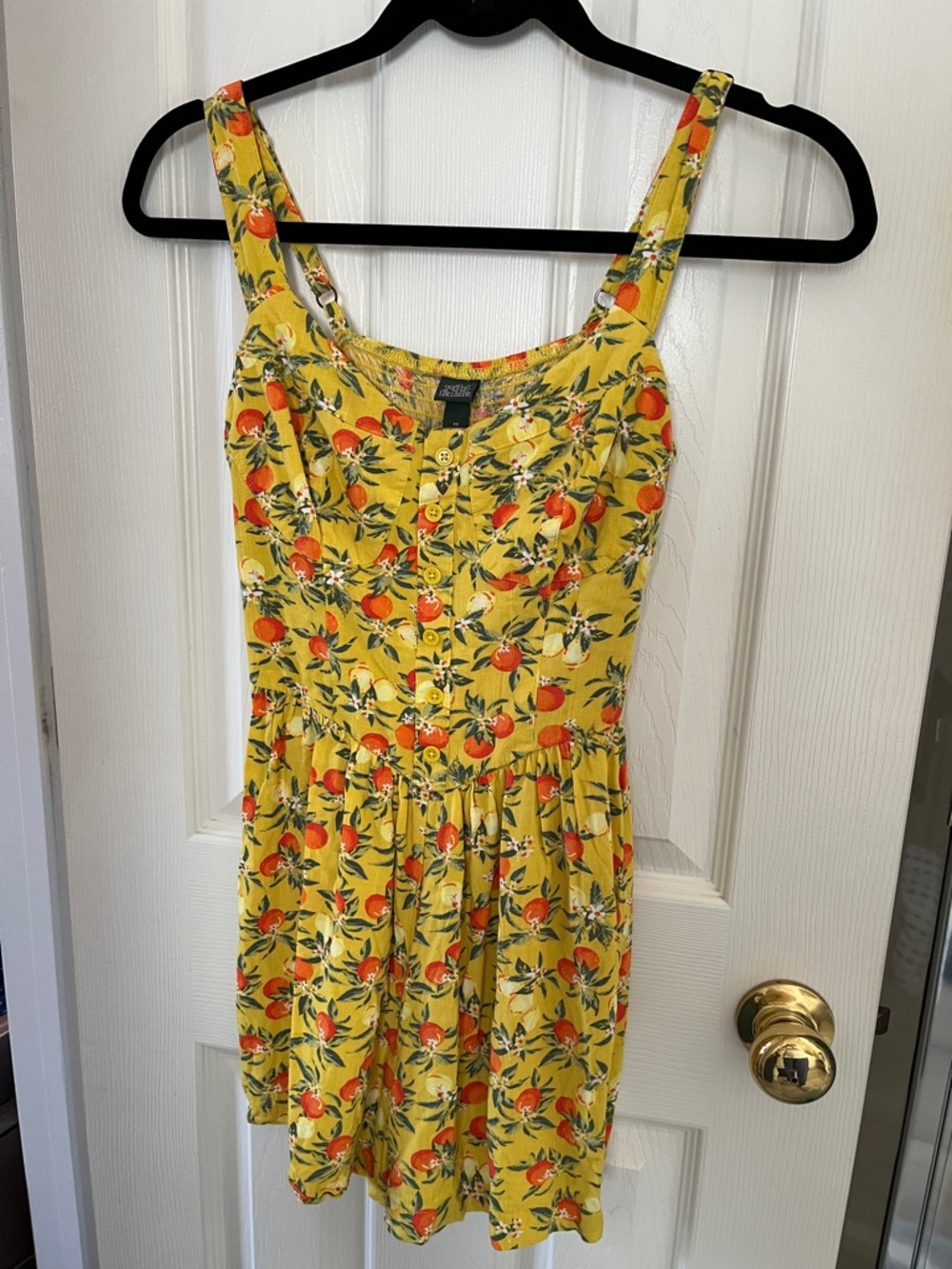wild fable Yellow Floral Romper with adjustable straps and back smocking